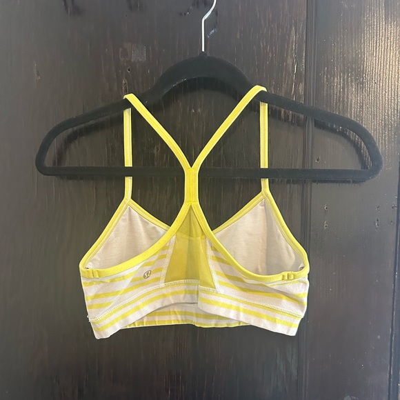 Lululemon power y bra size 8 yellow and white stripes - Picture 2 of 2